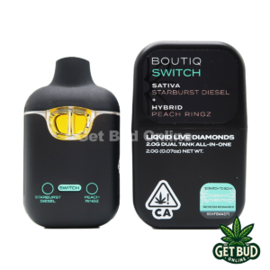 Boutiq Switch 2g Disposable - Starburst Diesel + Peach Ringz (Sativa/Hybrid) Liquid Live Diamond